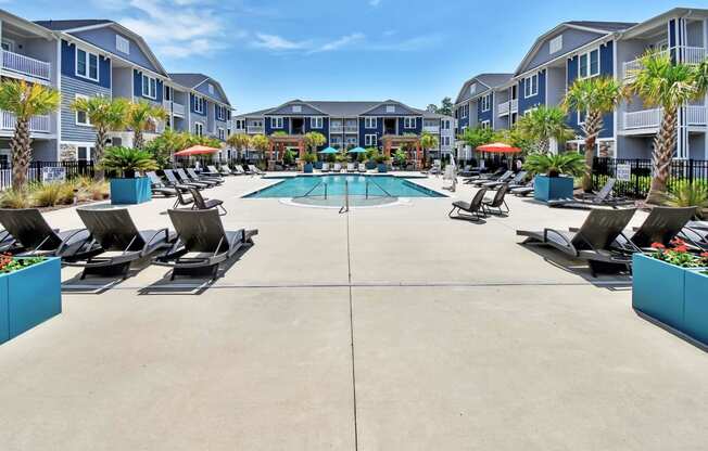 take a dip in the resort style pool at villas at houston levee west apartments