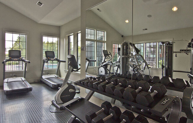 Fitness center at Hayden Lofts Apartments, Dublin, OH