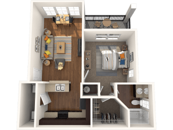 1 bed, 1 bath, 722 sqft, $1,283