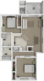 2 beds, 2 baths, 1,100 sqft, $1,599