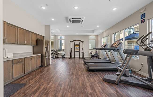 the gym at the enclave at woodbridge apartments in sugar land, tx at Loma Villas Apartments, San Bernardino