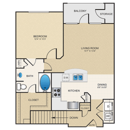 1 bed, 1 bath, 808 sqft, $1,637