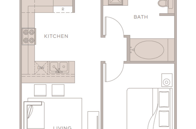 1 bed, 1 bath, 837 sqft, $1,450