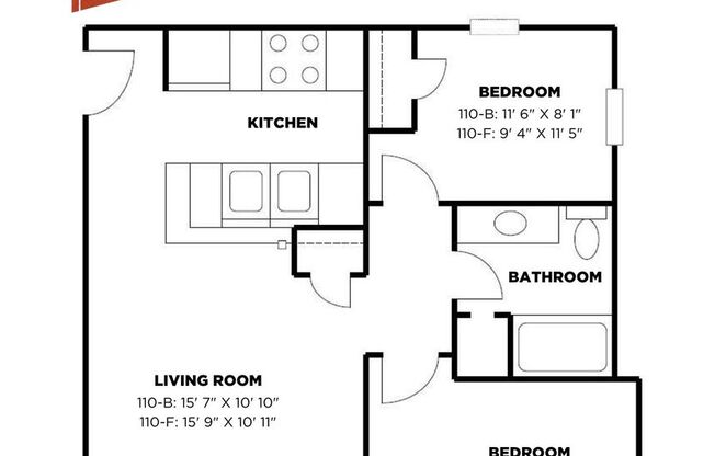2 beds, 1 bath, $2,395, Unit CV 110-F