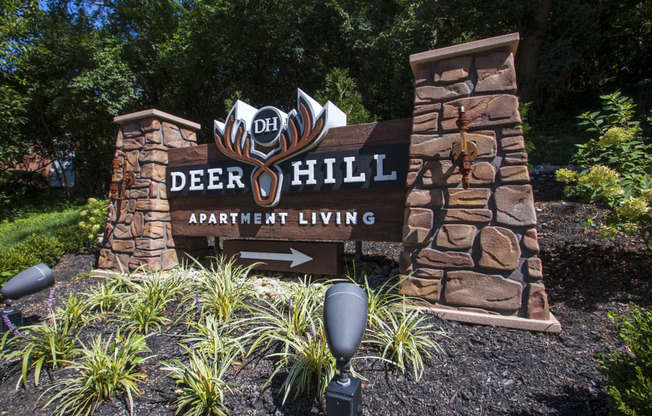 This is a picture of entrance sign at Deer Hill Apartments in Cincinnati, Ohio.