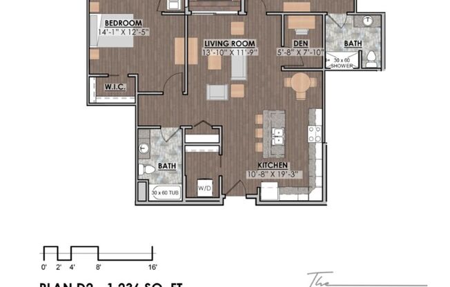 2 beds, 2 baths, 1,250 sqft, $1,925, Unit 222
