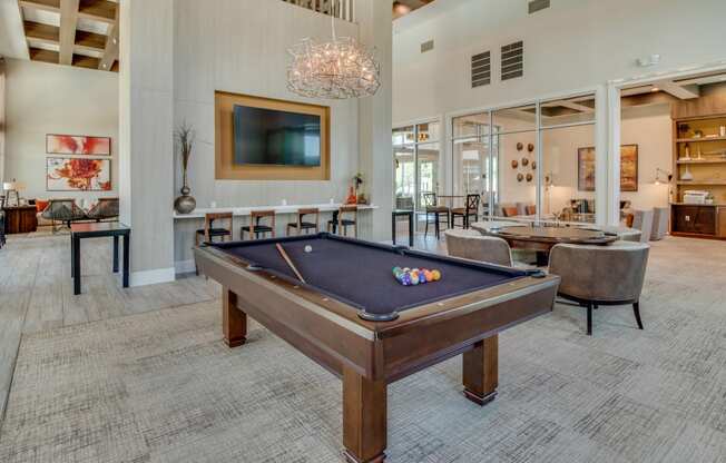 Recreation Room with Billiards Table at Windsor Republic Place, Austin, TX