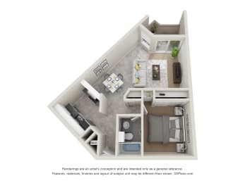 1 bed, 1 bath, 650 sqft, $2,445
