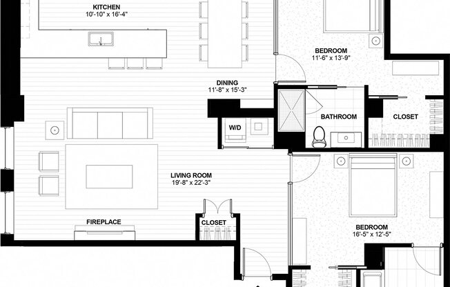 2 beds, 2 baths, 1,500 sqft, $2,341
