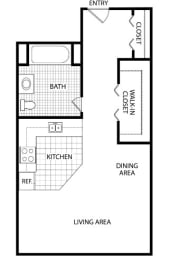 Studio, 1 bath, 617 sqft, $970