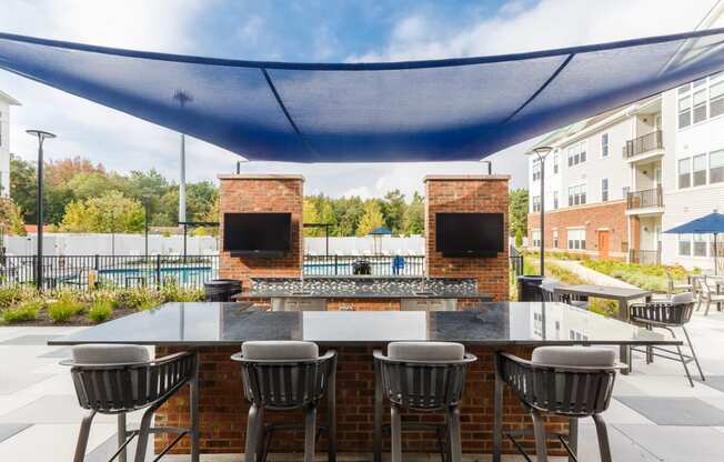 Outdoor grill at 99 Bridge, New Jersey