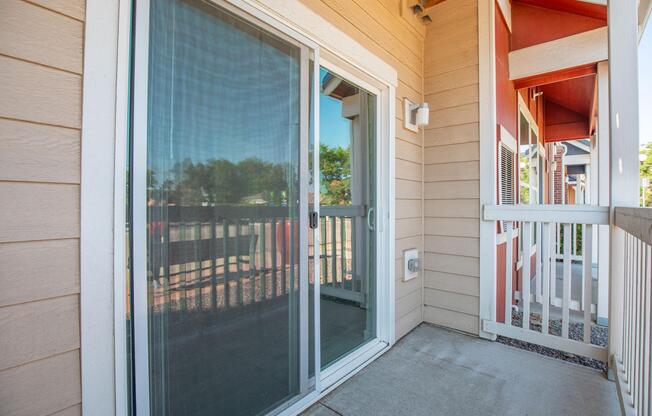 a glass door