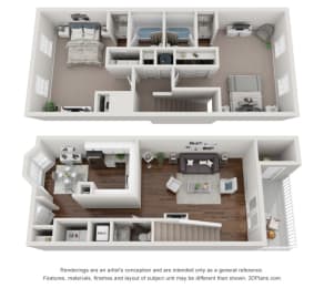 2 beds, 2.5 baths, 1,250 sqft, $1,815