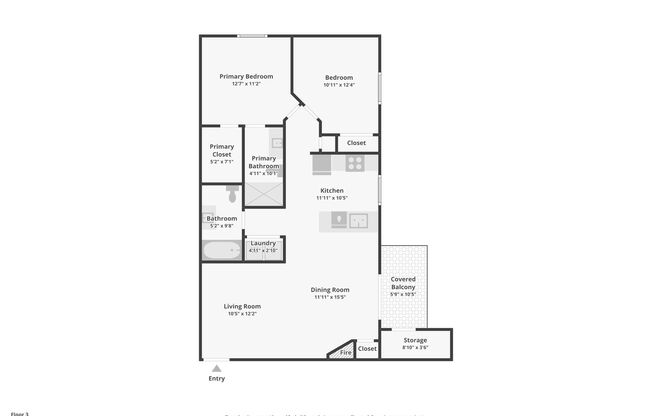 2 beds, 2 baths, 966 sqft, $1,795, Unit 302