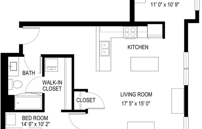 1 bed, 1 bath, 932 sqft, $1,845, Unit 256