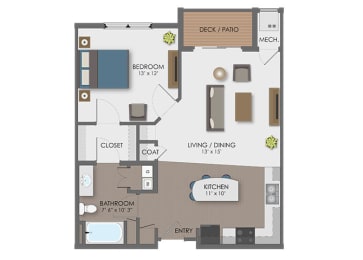 1 bed, 1 bath, 758 sqft, $1,495