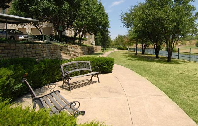 a bench in a park