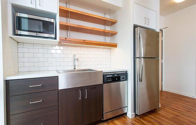 Refrigerator And Kitchen Appliances at Lower Burnside Lofts, Portland, OR, 97214