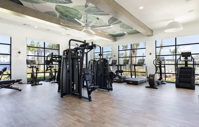 large fitness center with strength and cardio equipment at Lake Nona Concorde