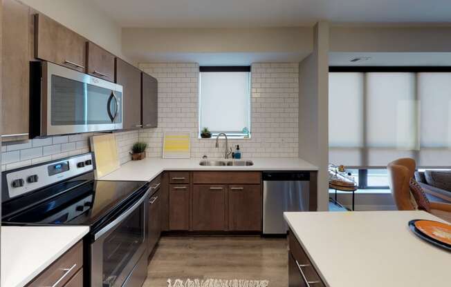 Brightly lit kitchen