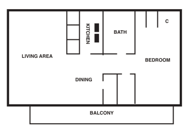 1 bed, 1 bath, 740 sqft, $940