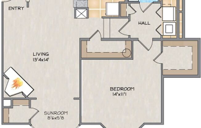 1 bed, 1 bath, 928 sqft, $1,400, Unit S334