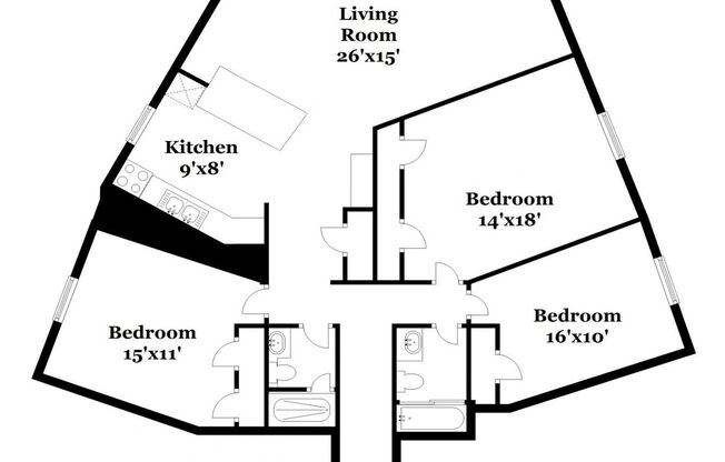 3 beds, 2 baths, 1,354 sqft, $3,649, Unit 1335-B