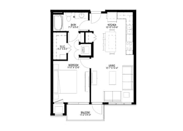 1 bed, 1 bath, 718 sqft, $1,428