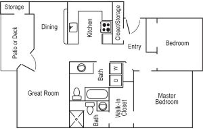 2 beds, 2 baths, 958 sqft, $1,425, Unit 803-058