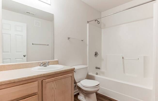 Bathroom with Wood cabinetry