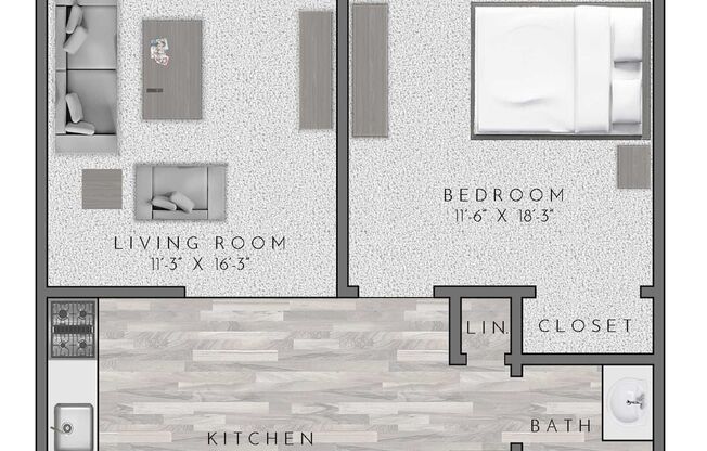 1 bed, 1 bath, 625 sqft, $1,900