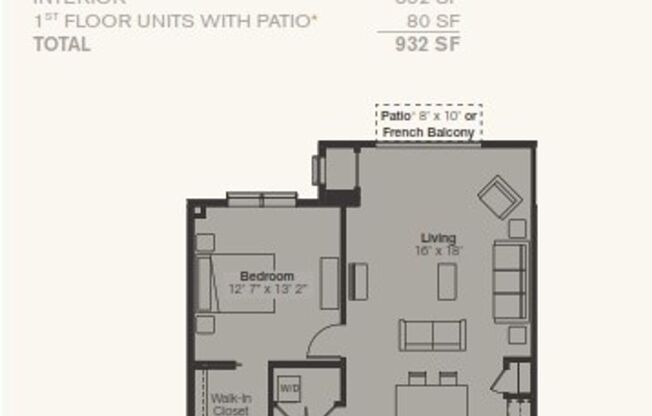 1 bed, 1 bath, 852 sqft, $1,725