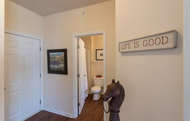 This is a photo of the entryway in the 2 bedroom, 2 bath Islander floor plan at Nantucket Apartments in Loveland, OH.