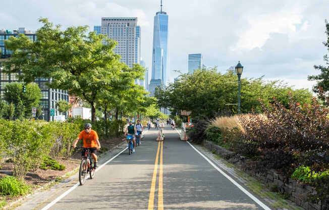 Cruise through the Hudson River Greenway, just a block away.
