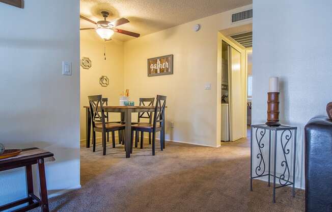 SKyline Gateway dining area with ceiling fan