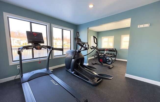 treadmill and elliptical at old farm shores apartments 