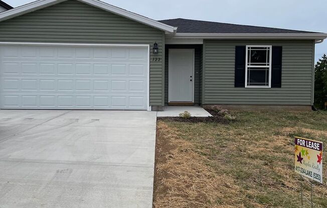 NEW CONSTRUCTION SINGLE FAMILY HOME ~  3 bed, 2 bath HOME in Hollister MO