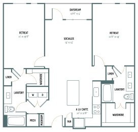2 beds, 2 baths, 1,295 sqft, $1,925