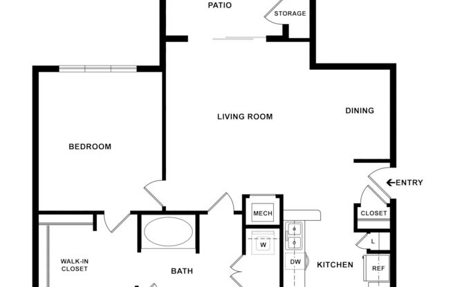 1 bed, 1 bath, 932 sqft, $1,585