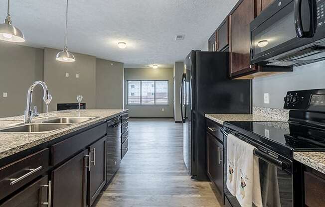 Large kitchen with lots of cabinets at North Pointe Villas