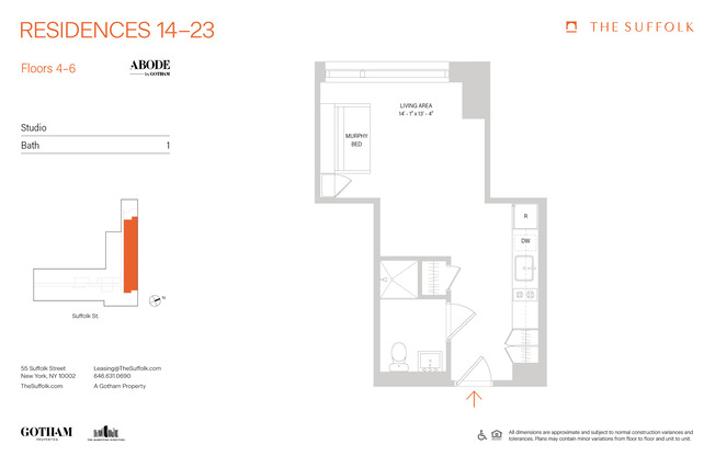 Studio, 1 bath, $3,497, Unit 423