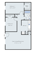 2 beds, 1 bath, 730 sqft, $1,445