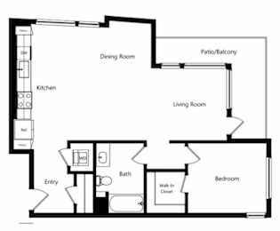 1 bed, 1 bath, 838 sqft, $4,216