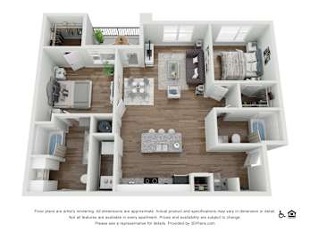 2 beds, 2 baths, 1,186 sqft, $1,629