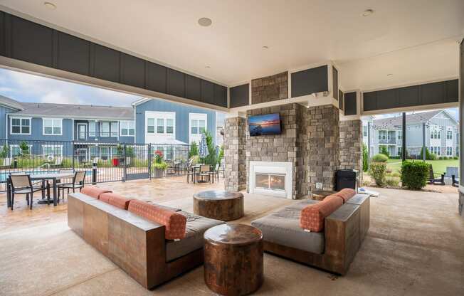 Outdoor Lounge Area Overlooking the Pool and Sundeck