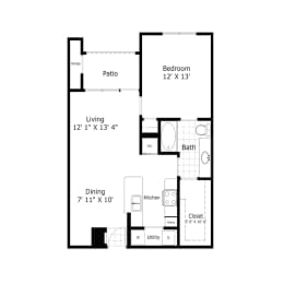 1 bed, 1 bath, 728 sqft, $1,220