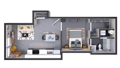 1 bed, 1 bath, 477 sqft, $1,316