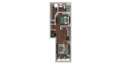 Studio, 1 bath, 550 sqft, $1,261