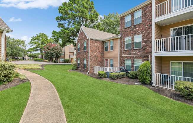 our apartments have a spacious courtyard with green grass