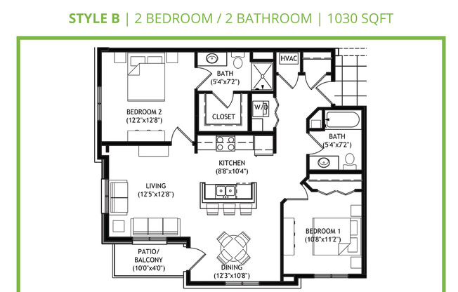 2 beds, 2 baths, 1,030 sqft, $2,225, Unit 401